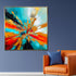 Color Explosion 100% Hand Painted Abstract Paintings & Wall Decor Item (With outer Floater Frame) (40 x 40 Inches)